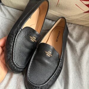 Coach Men's Black Leather Slip-On Loafers